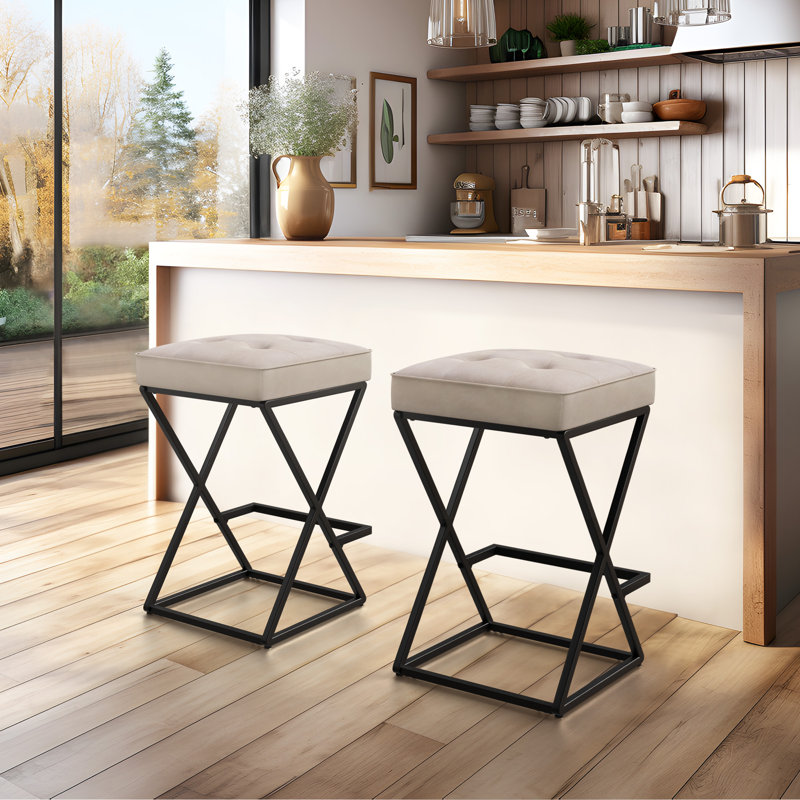 Tabouret de comptoir Pickensville, Blanc