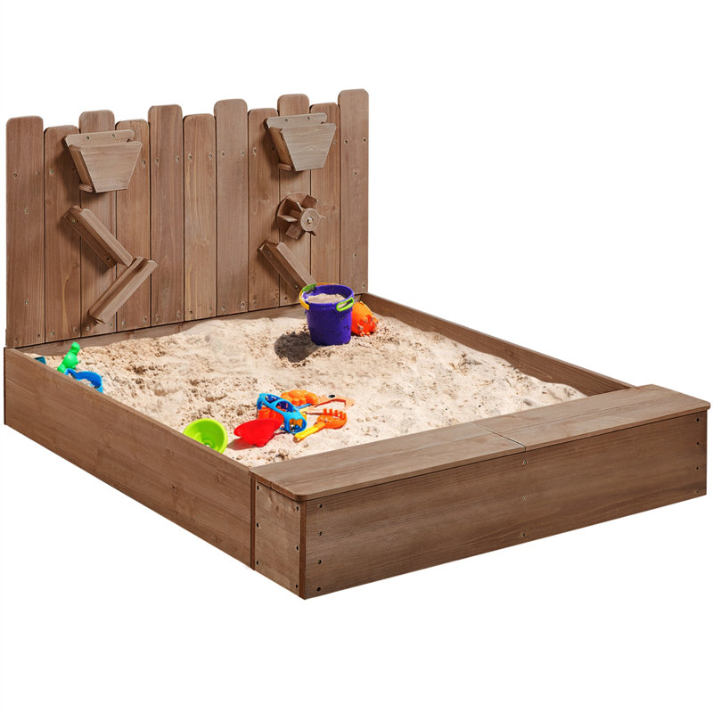 Yaheetech 112.5cm x 77.5cm Solid + Manufactured Wood Rectangle Sandbox 