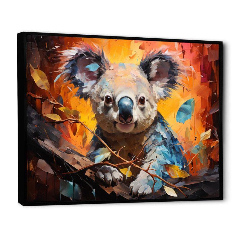 Koala Koalas Serenity Collage I sur impression sur toile, H 24 po x l 32 po x P 1 po, Cadre flottant noir