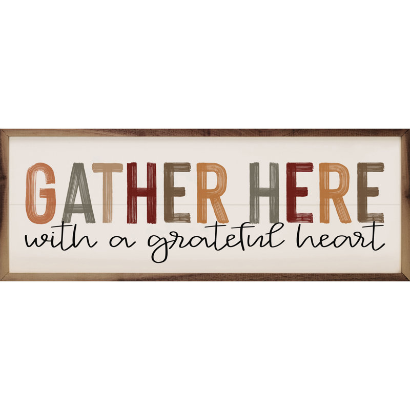 «Gather Here Colorful On White» sur bois, H 12 po x l 36 po