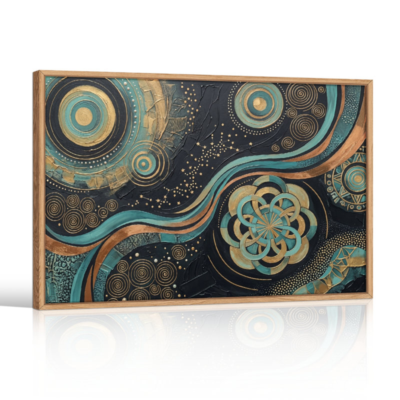 Ensemble de 1 tableau sur toile à motif abstrait, 36"H x 48"W, Natural