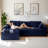 Sofa Couch And Chaise Lounge Set,Corduroy Boneless Floor Sofa Bed For Living Room-1483632180