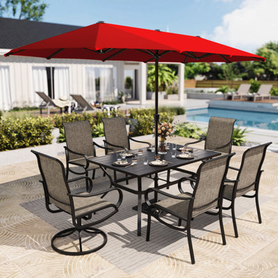 6-seat Patio Dining Set With Umbrella