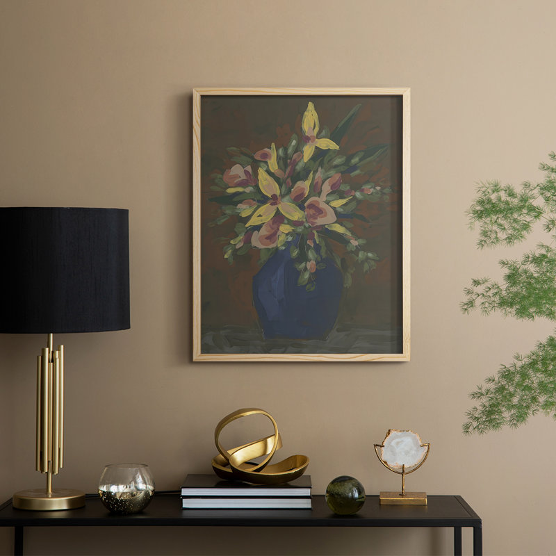 «Dark Bouquet II», reproduction encadrée - bois massif, Naturel, H 11 po x l 9 po