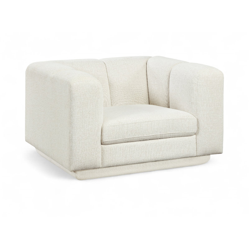 Chaise rembourrée Chiquita, Tissu crème