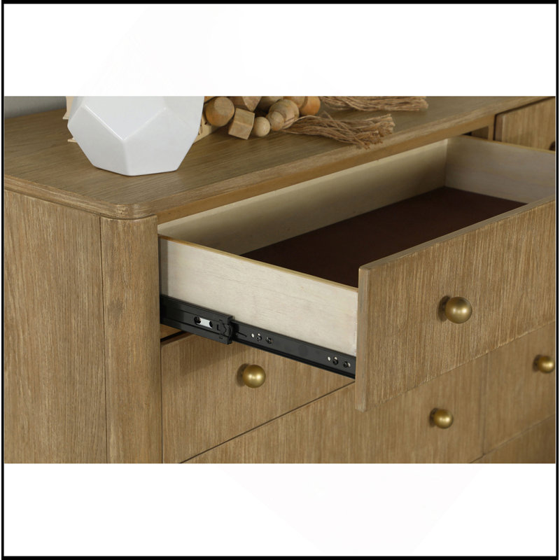 Commode rectangulaire à 8 tiroirs Stevie, Sable