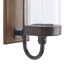 Applique murale en bois brun avec support en verre 5 po x 7,5 po x 16 po