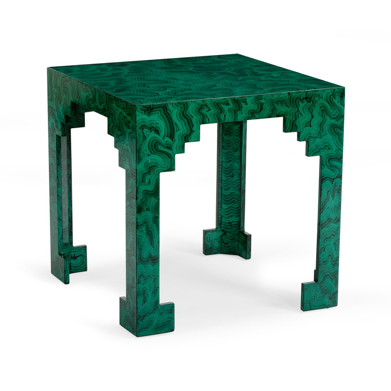 Chelsea House Malachite Wood Cut Corner End Table