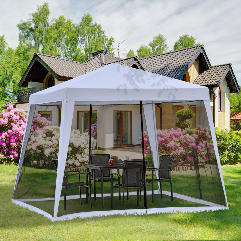 Tente d'extérieur avec auvent Outsunny, Gris