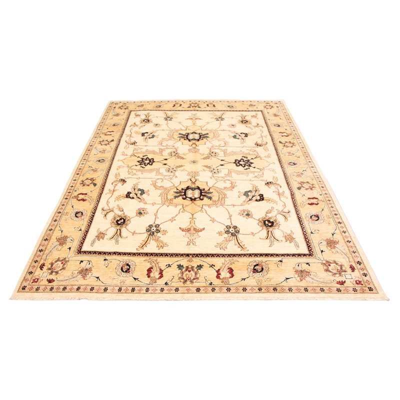 Tapis unique en laine noué à la main crème 9 pi 10 po x 13 pi 10 po New Age