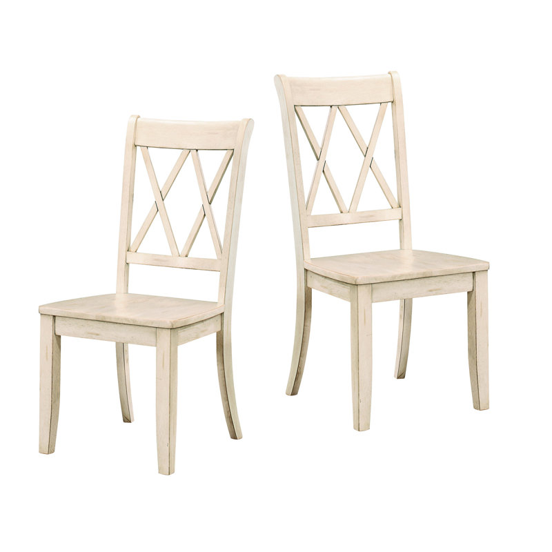 Ensemble de 2 chaises d'appoint décontractées à finition blanche en X, Blanc