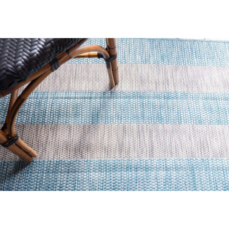 Hong Striped Indoor / Outdoor Rug, Rectangle 9' x 12'