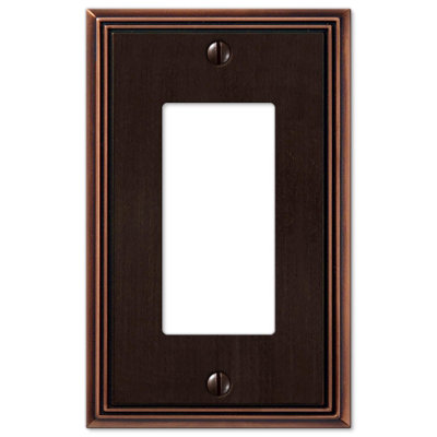 Amerelle Metro Aged Bronze 1 gang Die-Cast Metal Decorator Wall Plate 1 pk