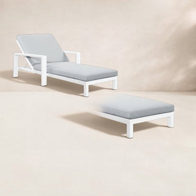 Hoyt 35'' Outdoor Metal Chaise Lounge