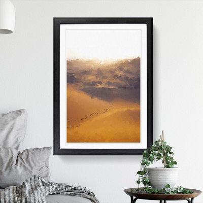 Trail on the Desert in Abstract - Framed Print