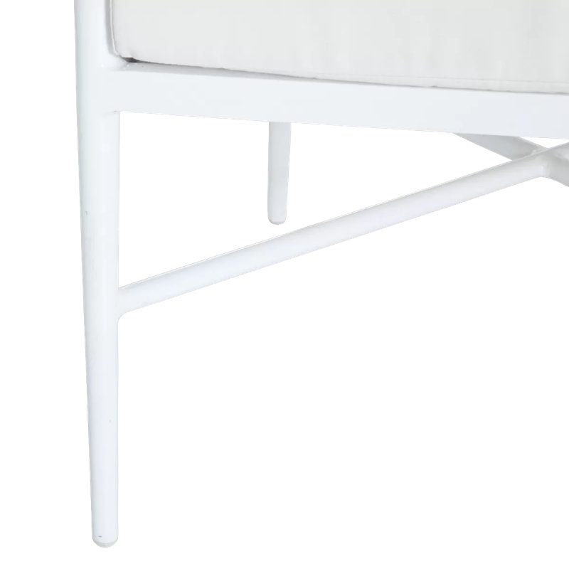 Havana Euro Sofa In Linen Fabric With No Welt, Forest White