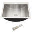 Lavabo de salle de bain en acier inoxydable 21 po x 17 po - lisse et propre, nickel brossé hygiénique 21 x 17