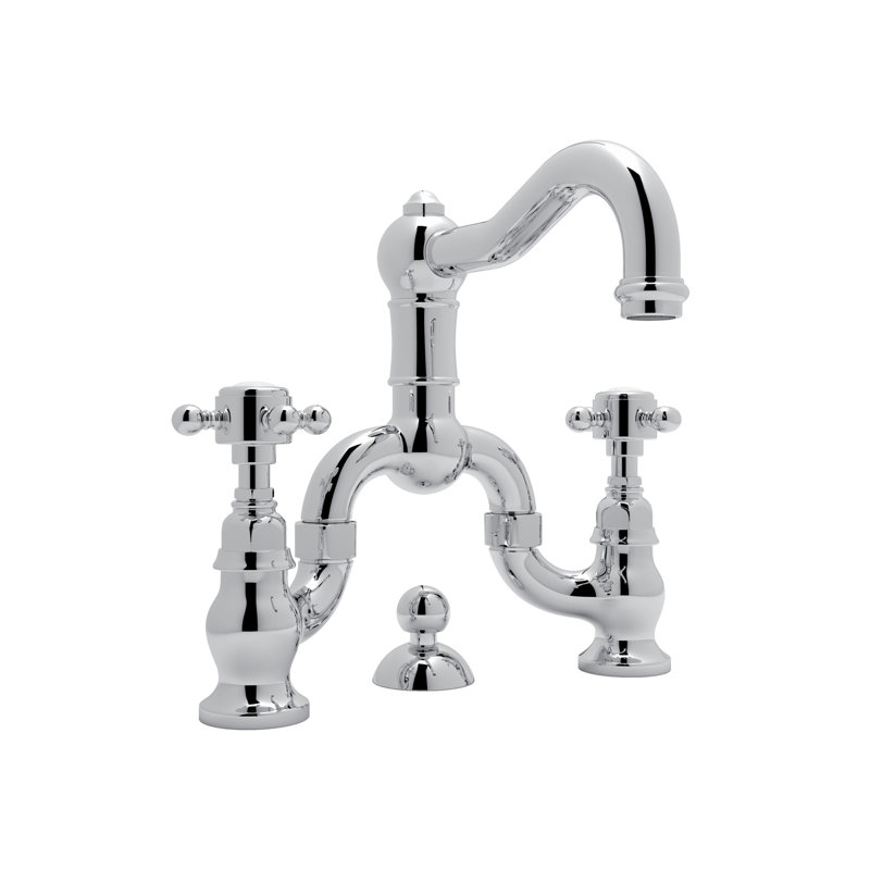 Acqui Bridge Lavatory Faucet, Polished Chrome, Lever Handle