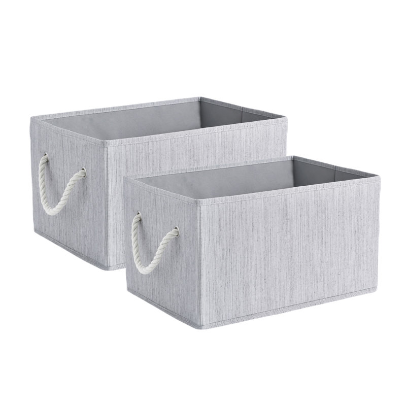 Boîte de rangement pliable pour l'organisation, paquet de 2, Gris, H 8,27 po x l 14,76 po x P 10,24 po