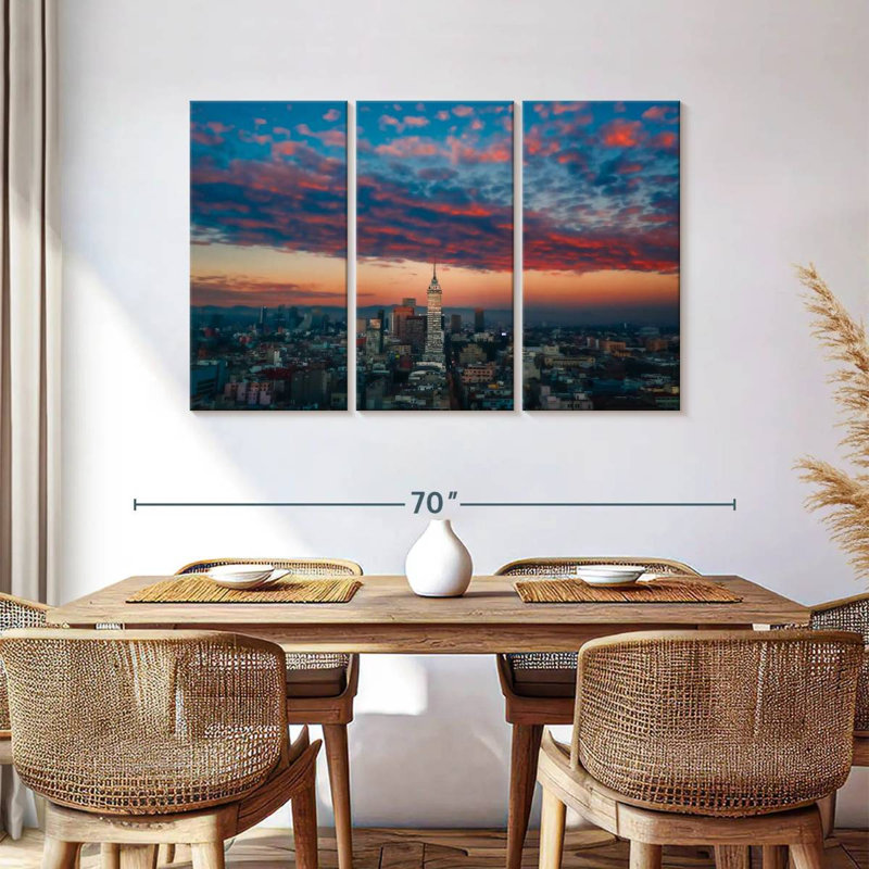 Skyline de Sireci, Mexique, H 36 po x l 57 po