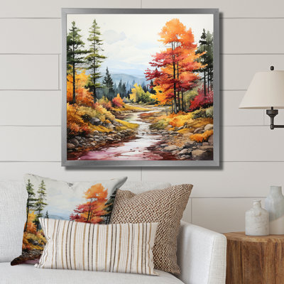 Art mural orange rivière orange tranquillité IV - rivière
