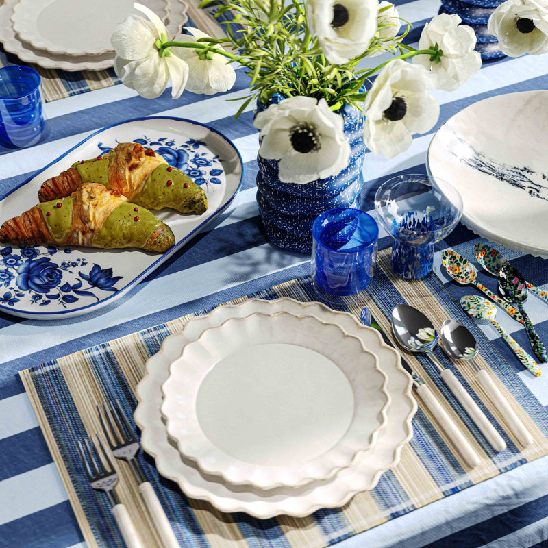 Napperon en bambou bleu délavé Jora - ensemble de 4, Bleu