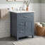 Meuble-lavabo autoportant avec lavabo en céramique, tiroir rabattable, 2 tiroirs de rangement, tablette réglable et support de porte-1275576853