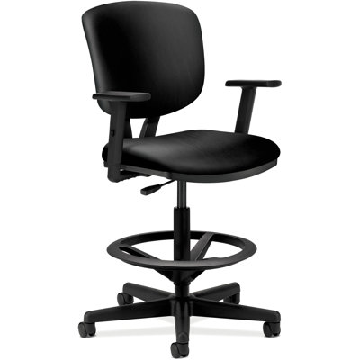 Volt Series Mid-Back Genuine Leather Drafting Chair