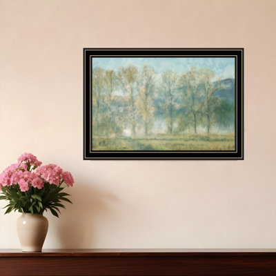 «Peaceful Tree Line», impression murale encadrée noire