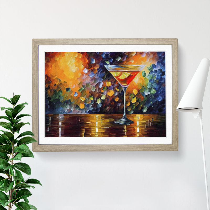 Cocktail Painting Vol.1 Abstract - Framed Print, 25cm H x 34cm W x 2cm D, Oak