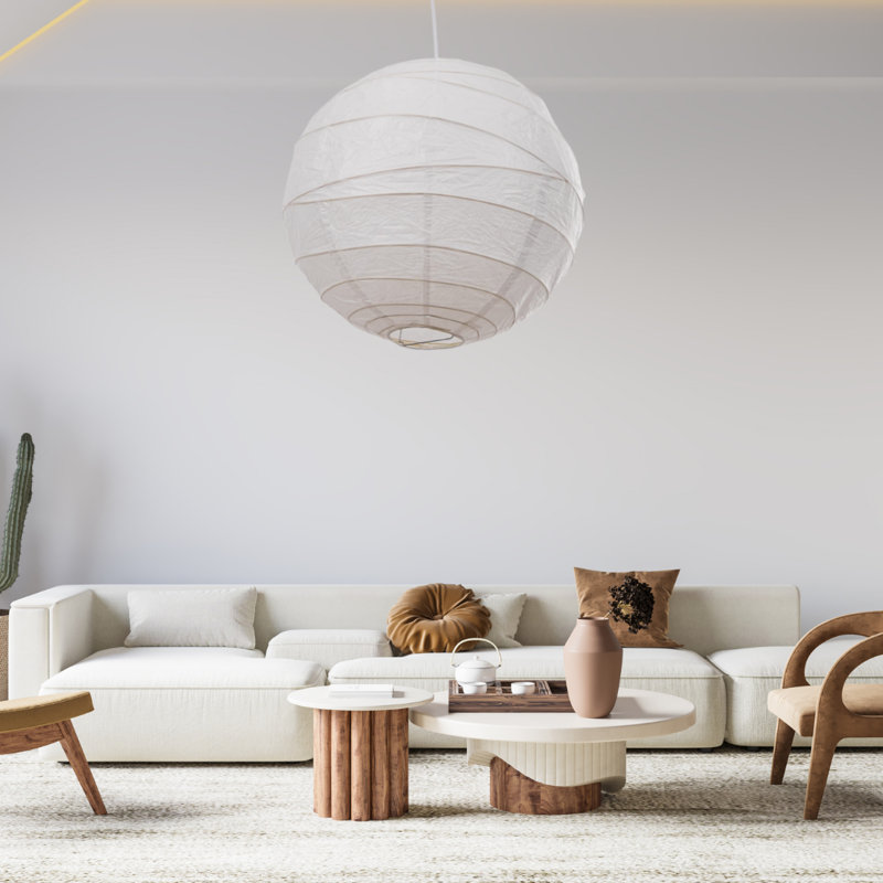 Irregular Paper Sphere Pendant Shade, 75 cm W