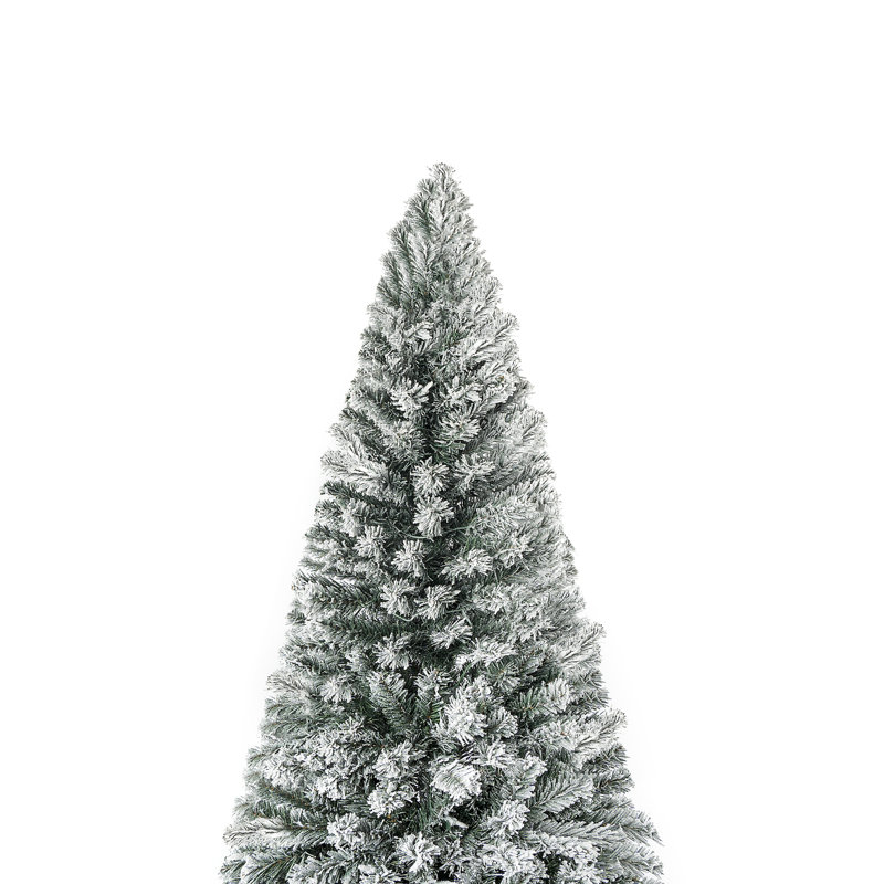 7.5 Ft Frosted White Pre-Lit Artificial Christmas Tree