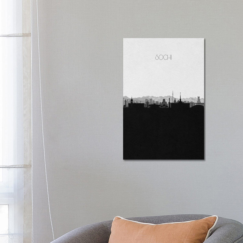 Sochi, Russia City Skyline by Ayse Deniz Akerman - Wrapped Canvas Print, 30.48 cm H x 45.72 cm W