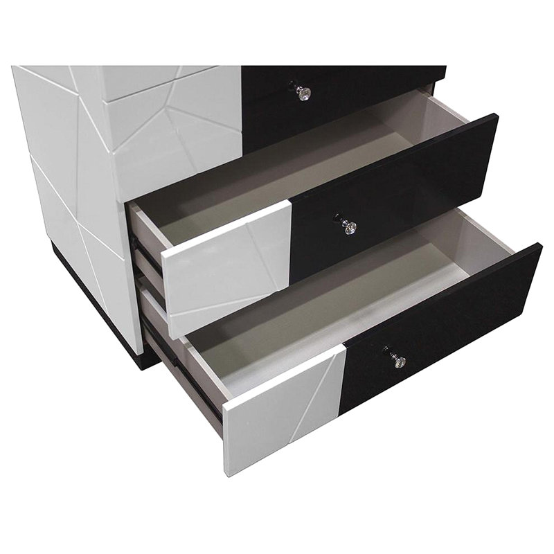 Rangement à 5 tiroirs en bois laqué
