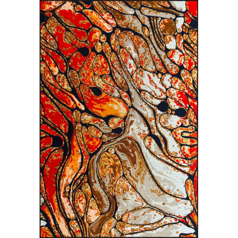 Tapis orange lavable à motif tissé orange, Tapis de couloir 2 pi 6 po x 6 pi 7 po inclus