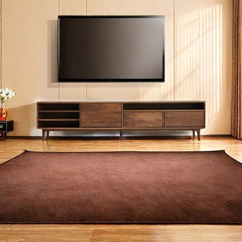 Simple modern black walnut TV cabinet, 71"