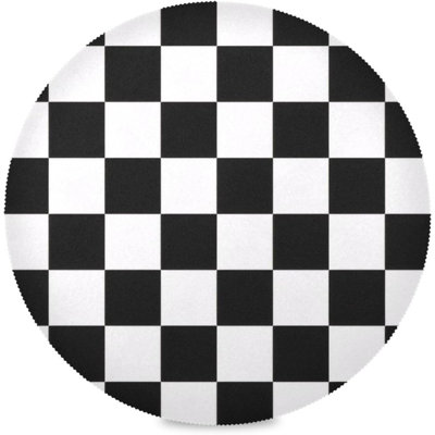 Ensemble de 6 napperons à damier ronds antidérapants résistants à la chaleur