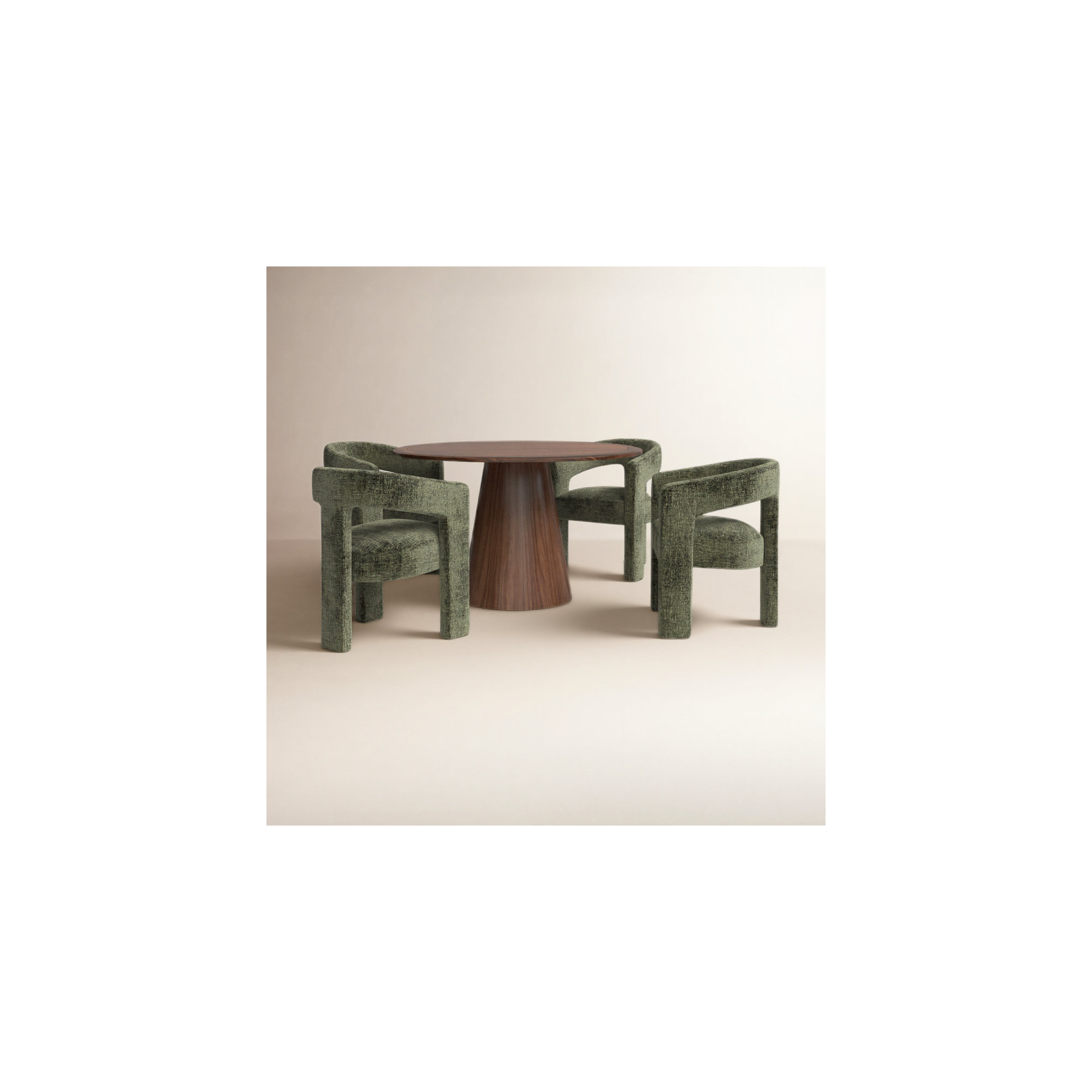 Darlington 5-Piece Dining Set, Gwen Forest Microsuede, Walnut