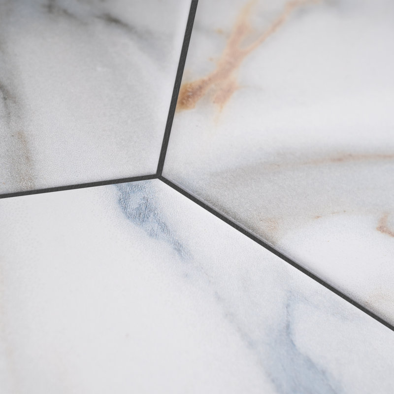 Calacatta Hexagon 7.79 in. x 8.97 in. Matte Porcelain Marble look Floor and Wall Tile