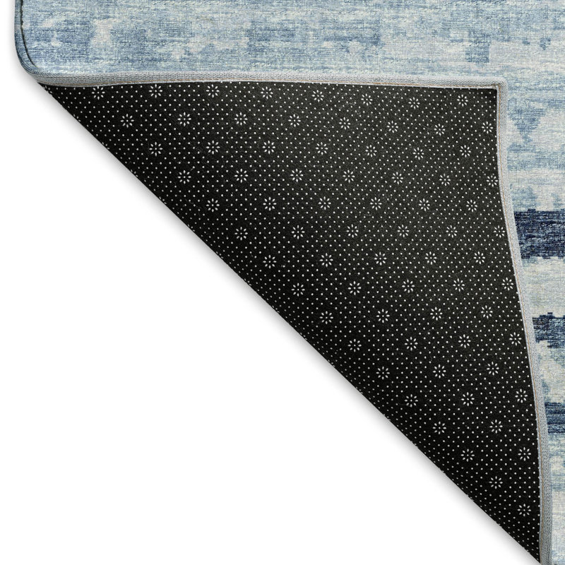 Premium Machine Washable Freixa AMF75 Blue Rug, Rectangle 1'8" x 2'6"
