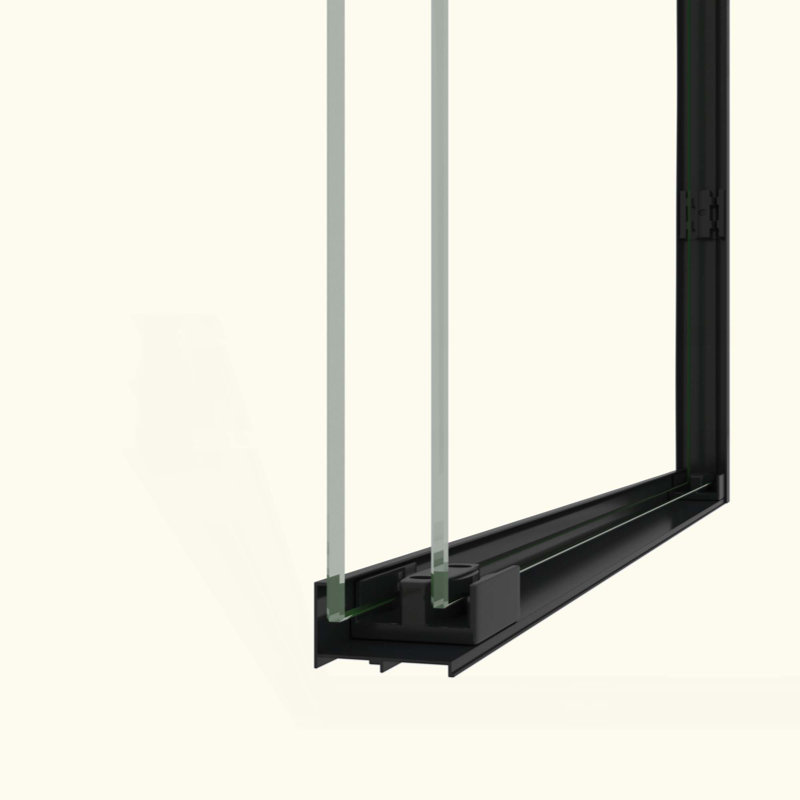 Tempered Glass With Explosion Proof Film, Aluminum Frame Double Sliding Shower Door, "1/4 (6 Mm), Stainless Steel Handle