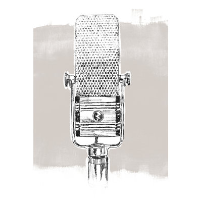 Monochrome Microphone I by June Erica Vess - Painting
