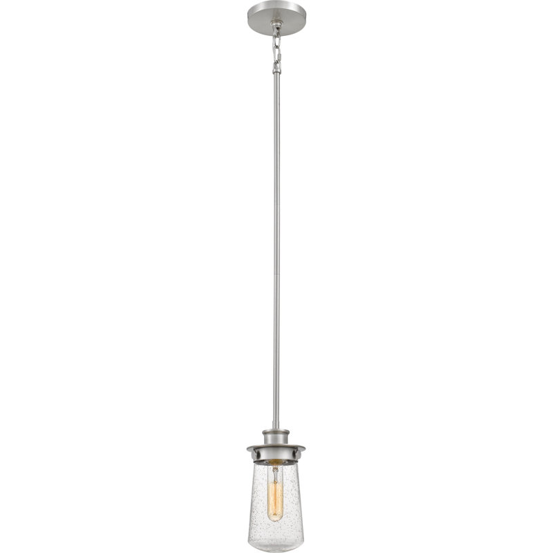 Luminaire suspendu à 1 lumière DeRon, Nickel brossé