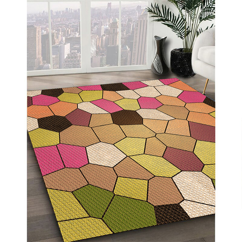 Tapis 100% à motifs lavables à la machine 2989 3425-ORG, Rectangle 2 pi x 3 pi