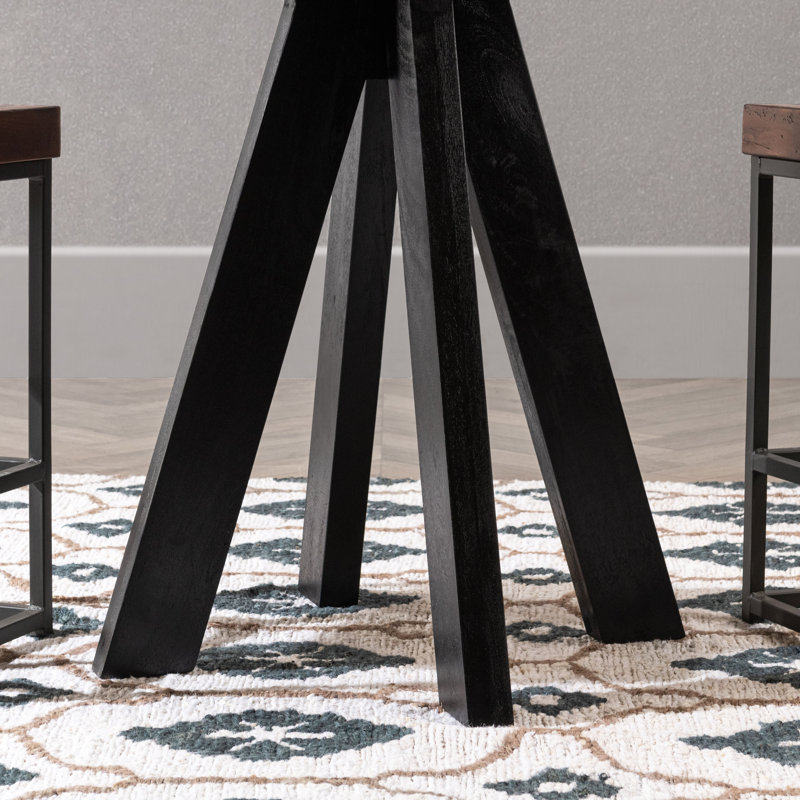 Furley 32" Round Counter Height Dining Table, Black, 36"