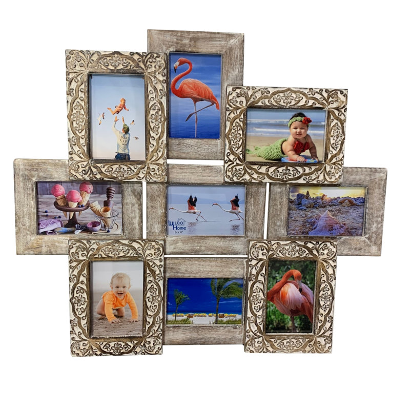 Amneek Gray Wood Embossed Picture Frame