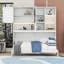Lit escamotable simple en bois avec tablettes de rangement et lumière, USB-53556665
