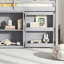 Lit mezzanine multifonctionnel pour enfants avec bureau à tirer et barrière de sécurité-1050748396