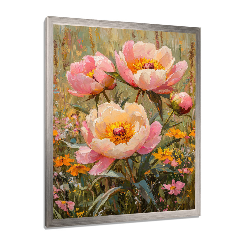 Harkness - impressions sur toile florales, Argent argent, H 32 po x l 24 po, Reproduction encadrée d'une seule photo