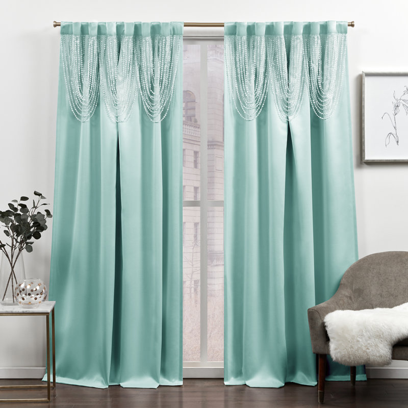 Blackout Curtain Pair, Aqua, 54" W x 84" L